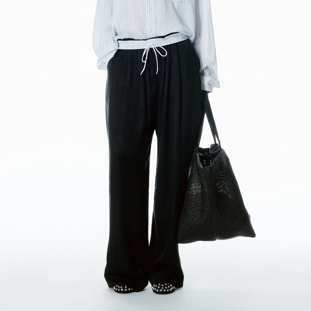 Alexander Wang - ターンダウンウエストバンド付きプレスタイルパンツ