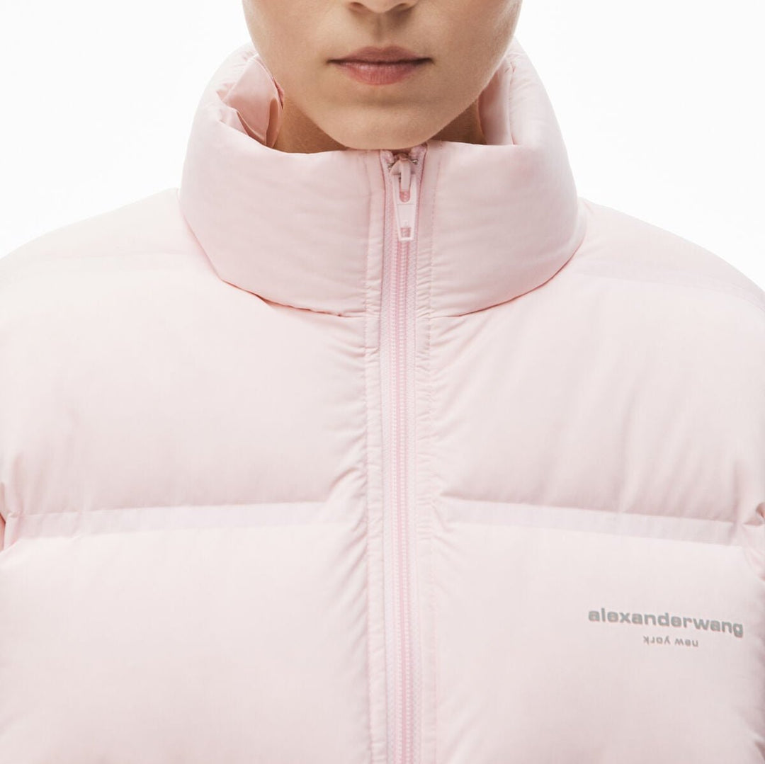 Alexander Wang - フェザー&ダウン クロップド チャネルパファーコート