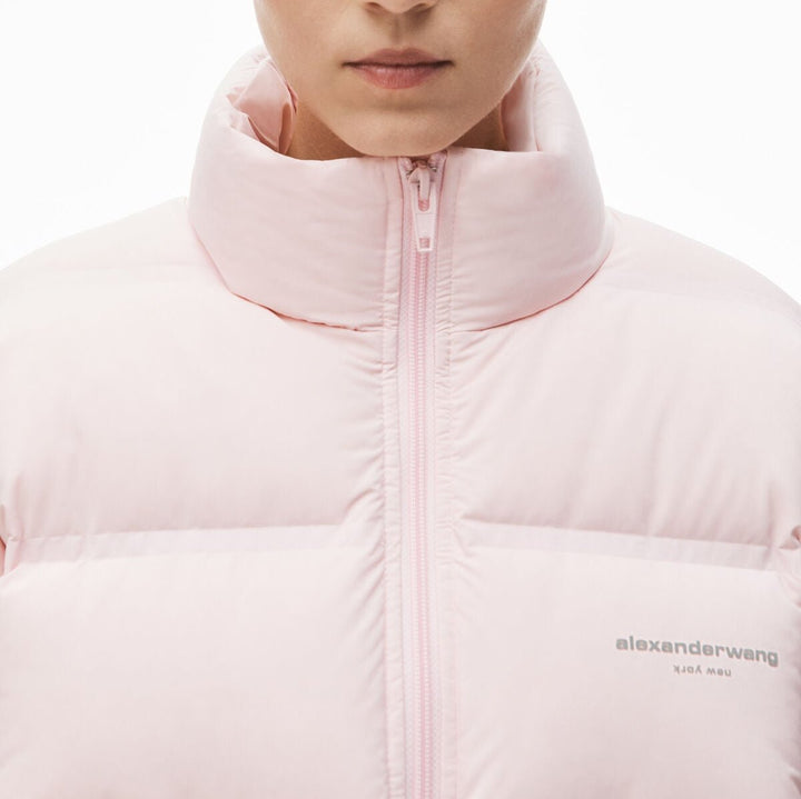 Alexander Wang - フェザー&ダウン クロップド チャネルパファーコート