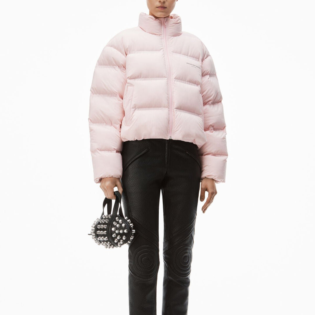 Alexander Wang - フェザー&ダウン クロップド チャネルパファーコート