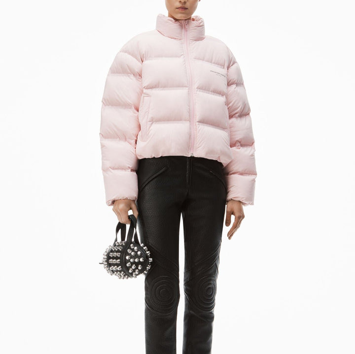 Alexander Wang - フェザー&ダウン クロップド チャネルパファーコート