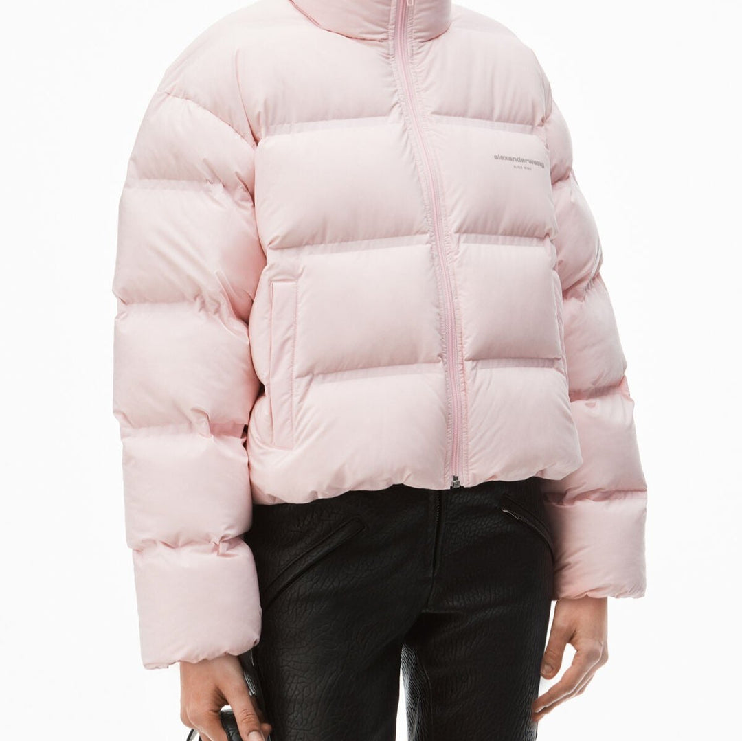 Alexander Wang - フェザー&ダウン クロップド チャネルパファーコート