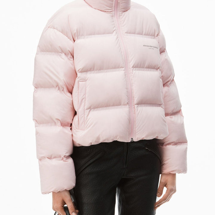 Alexander Wang - フェザー&ダウン クロップド チャネルパファーコート