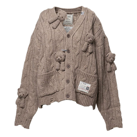 "PINK HOUSE x MMY" Bear Motif Knit Cardigan