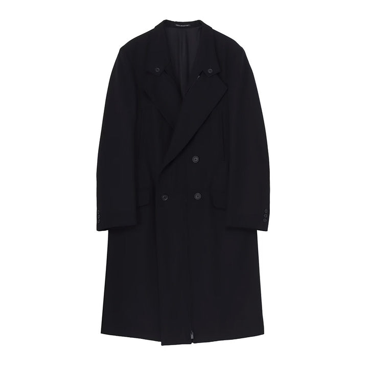 Army Gabardine Zipper Long Jacket