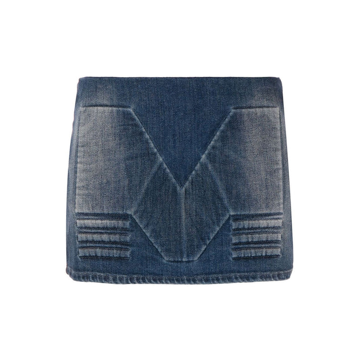 Embossed Denim Mini Skirt - MOWALOLA