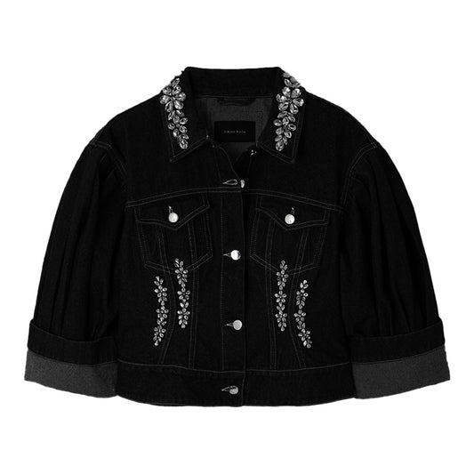 Simone Rocha - Turbo Embellished Sculpted Denim Jacket