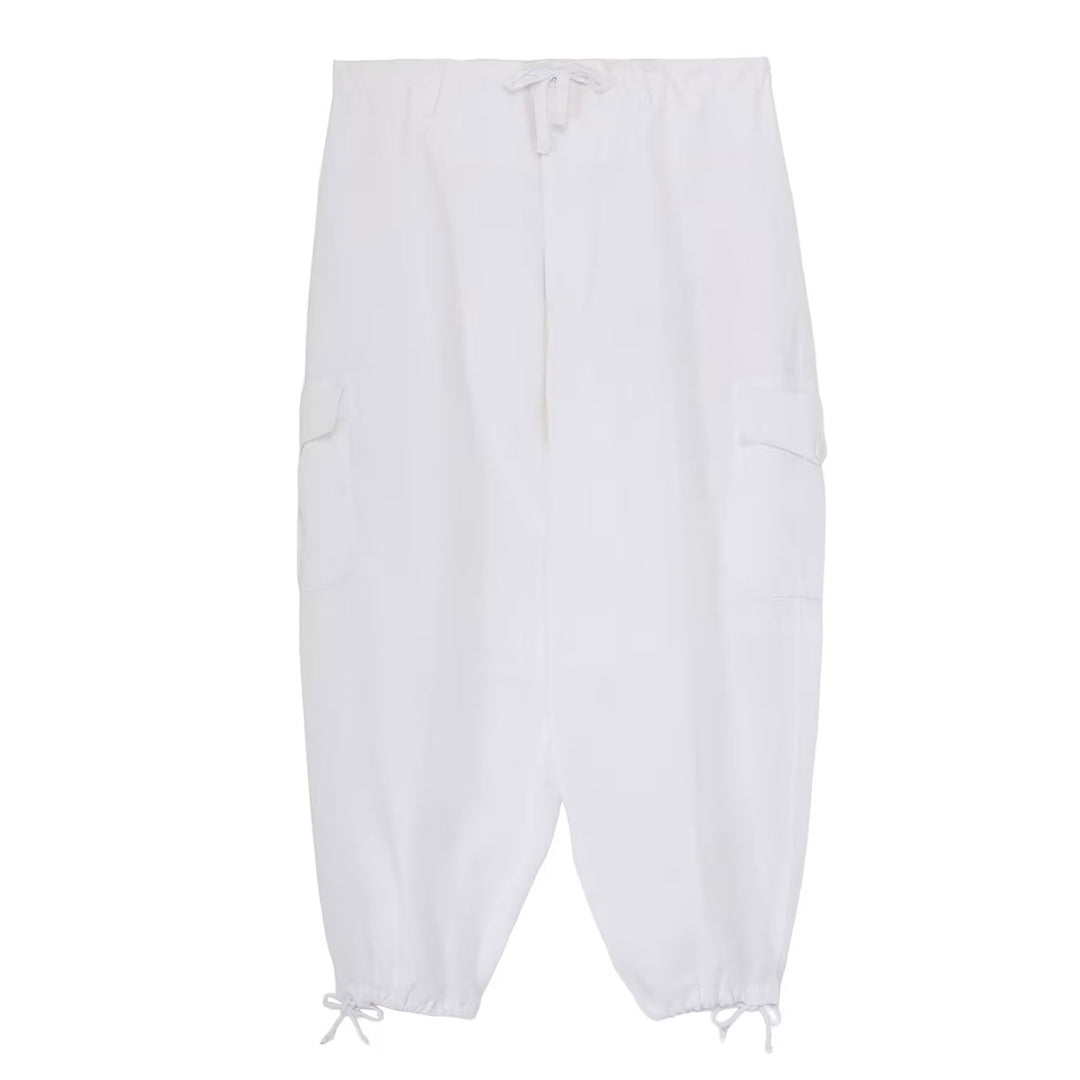 Ys for men - Y's for men x 120% LINO LINEN STRING PANTS WITH SIDE OUT POCKET
