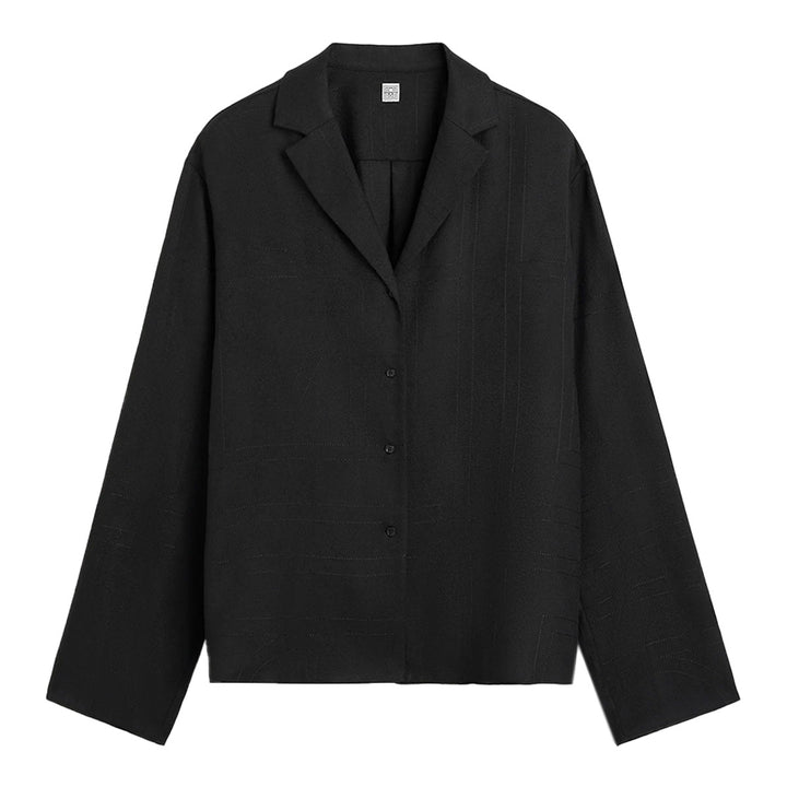 TOTEME - Monogram flannel pj top black