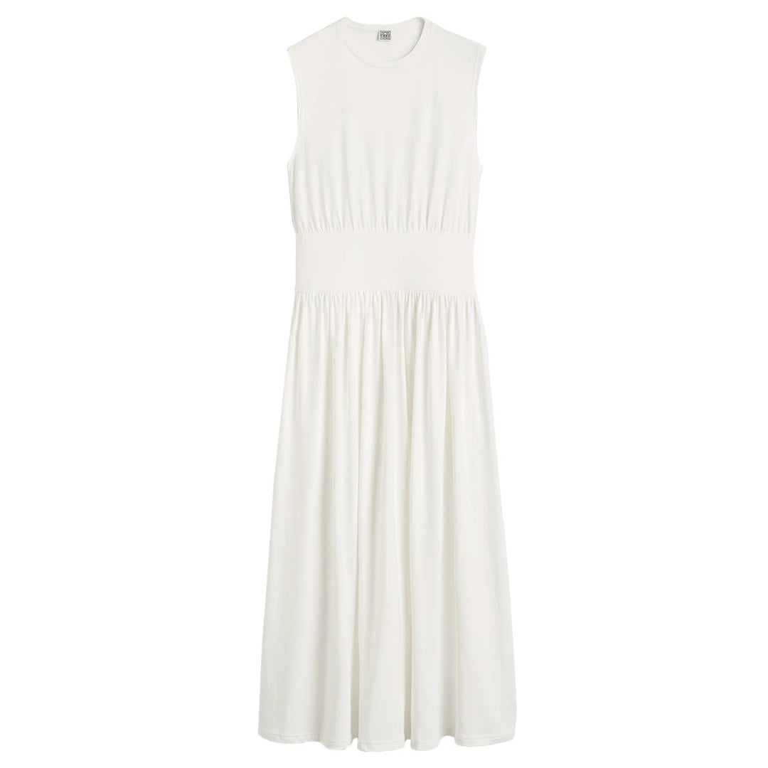 TOTEME - Sleeveless cotton tee dress off white