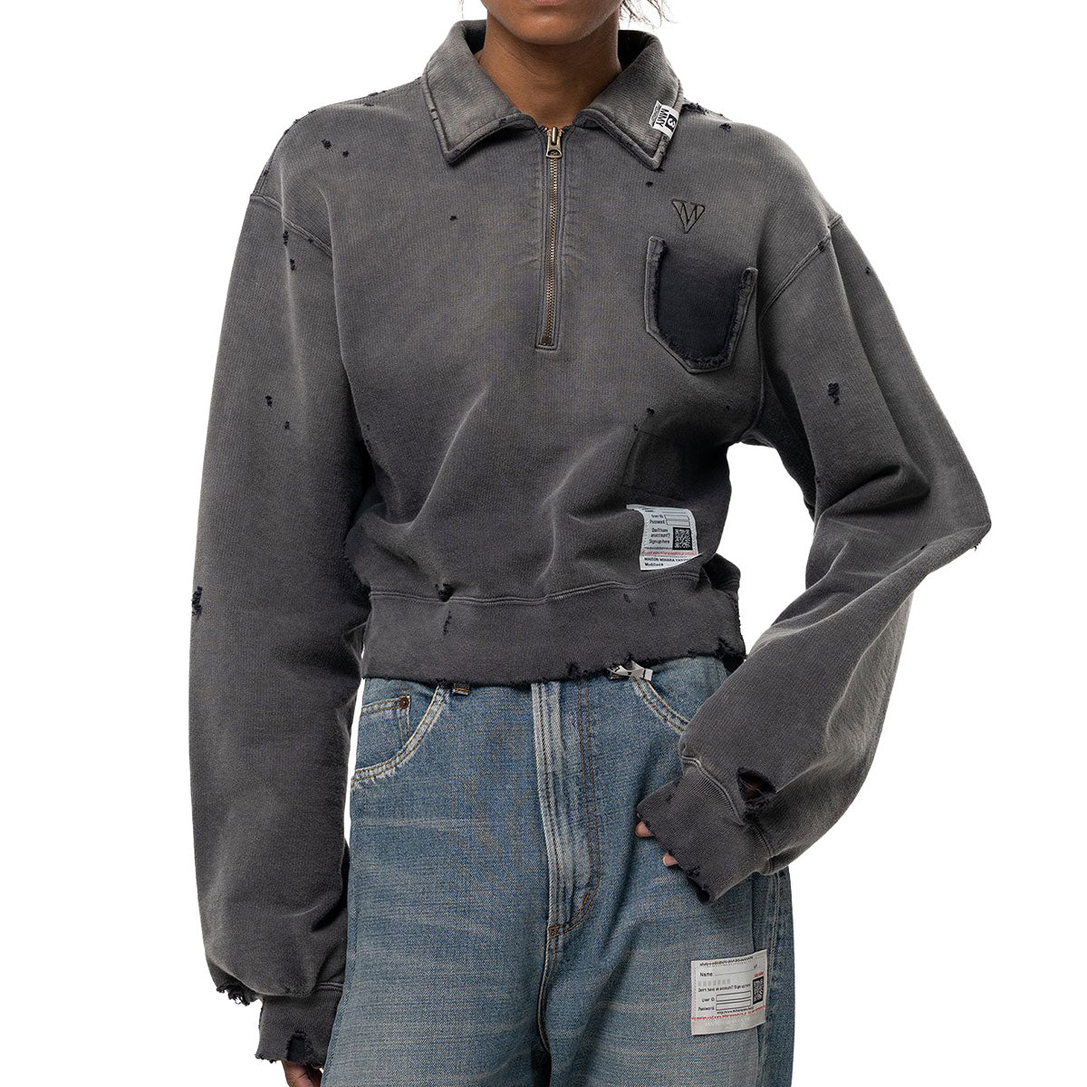 Maison MIHARA YASUHIRO | Sun Faded-Like Cropped Sweatshirt