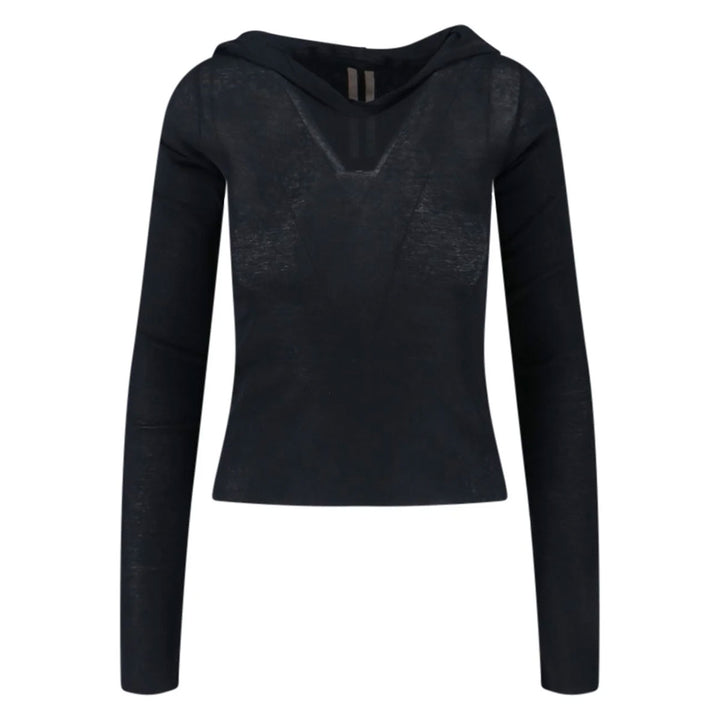 Rick Owens - CROPPED HOODED RIB LS T