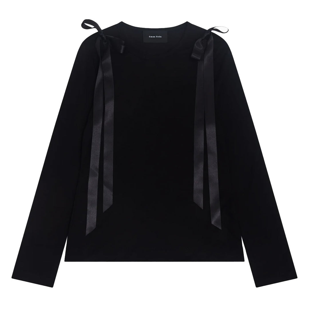 Simone Rocha - Bow Ribbon Tail Long Sleeve T-Shirt