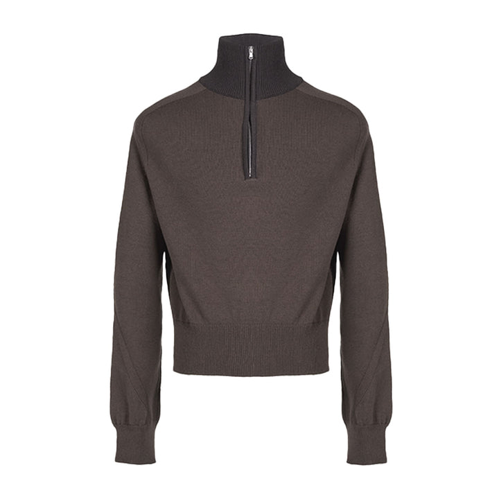VUJADE - FRANK STRUCTURED HAIF-ZIP KNIT SWEATER IN OAK BROWN