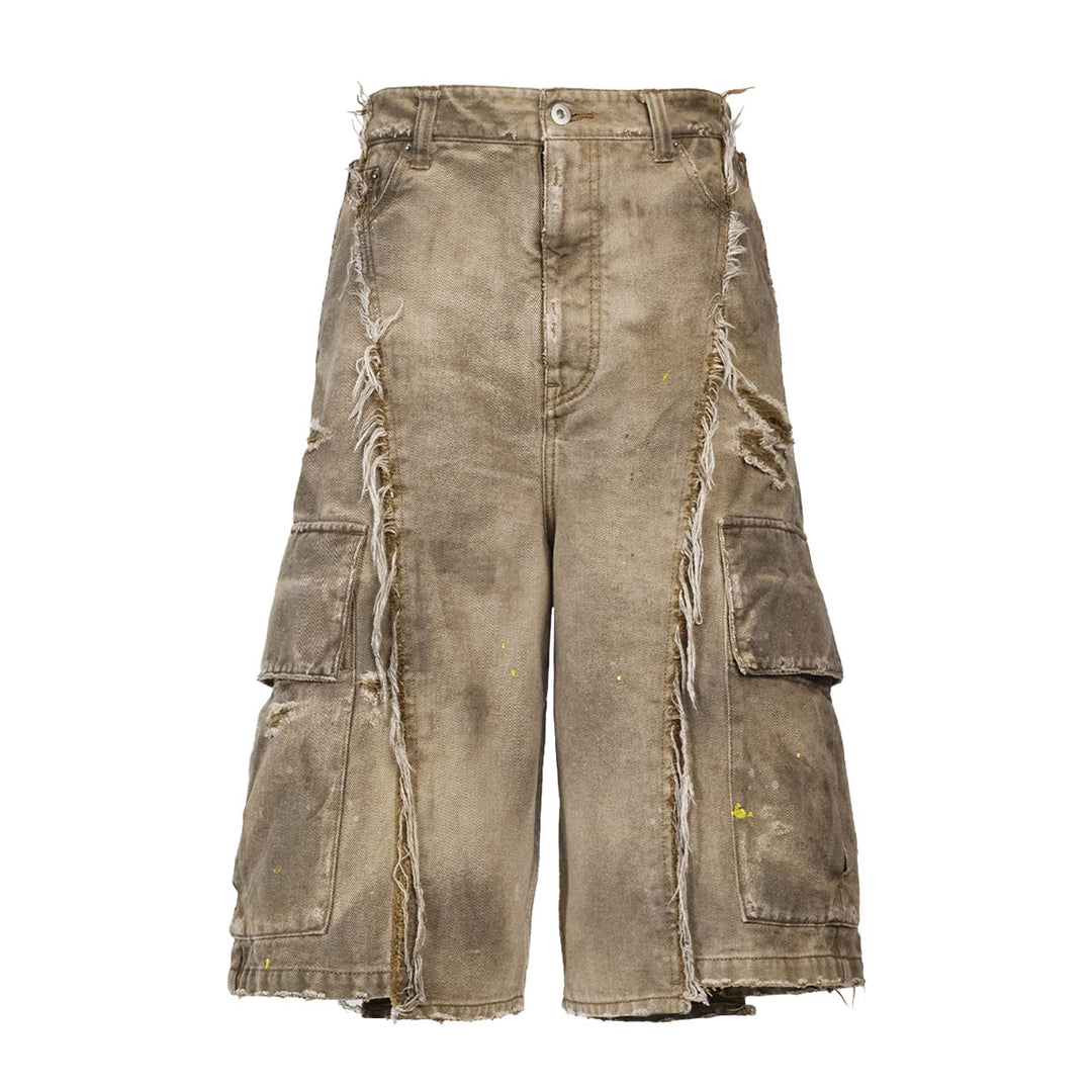 VUJADE - DAX DESTROYED AFFIX CARGO SHORTS IN BRUSHED COTTON