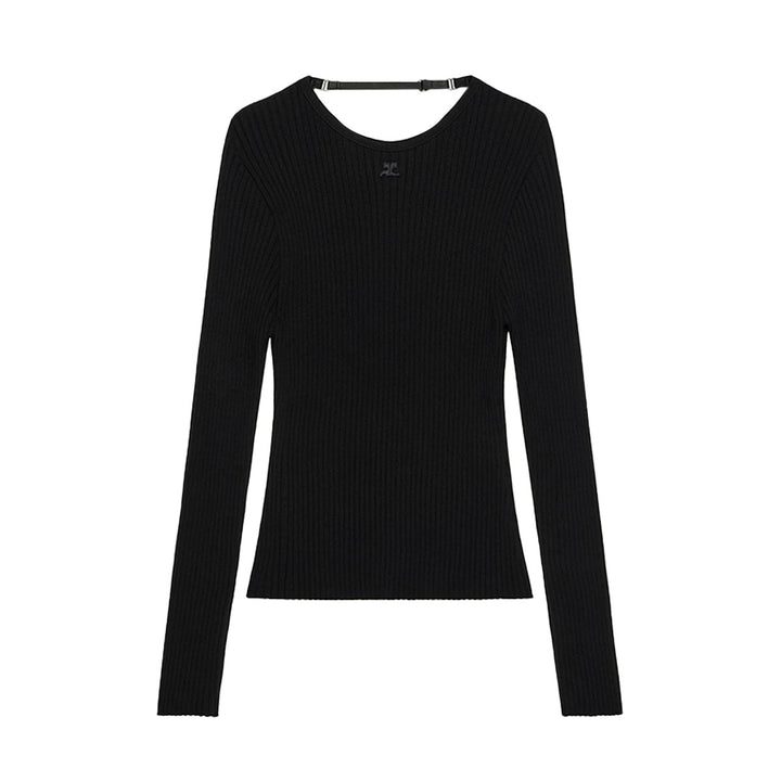 COURREGES - LINGERIE DETAIL KNITTED SWEATER