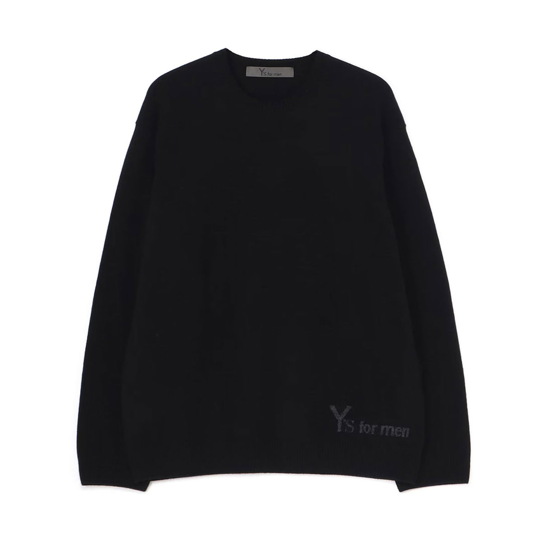 Ys for men - ROUND NECK INTARSIA KNIT WITH "Y's for men" LOGO
