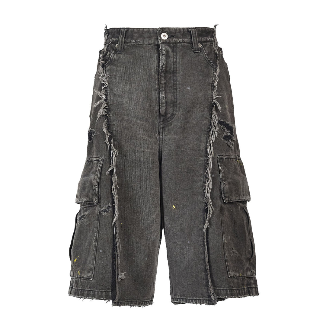 VUJADE - DAX DESTROYED AFFIX CARGO SHORTS IN BRUSHED COTTON