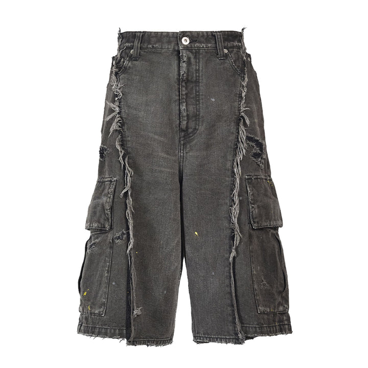 VUJADE - DAX DESTROYED AFFIX CARGO SHORTS IN BRUSHED COTTON