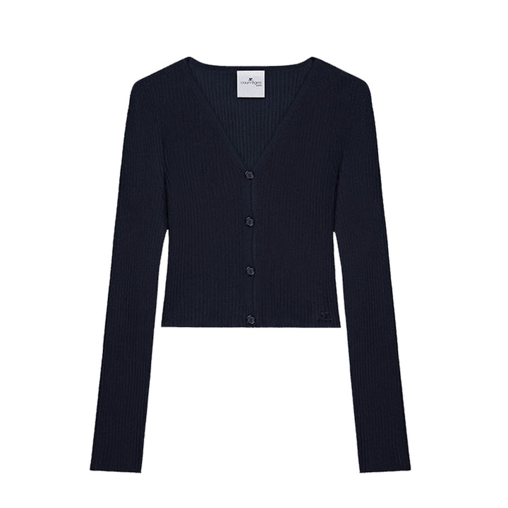 COURREGES - SOLAR CROPPED RIB CARDIGAN