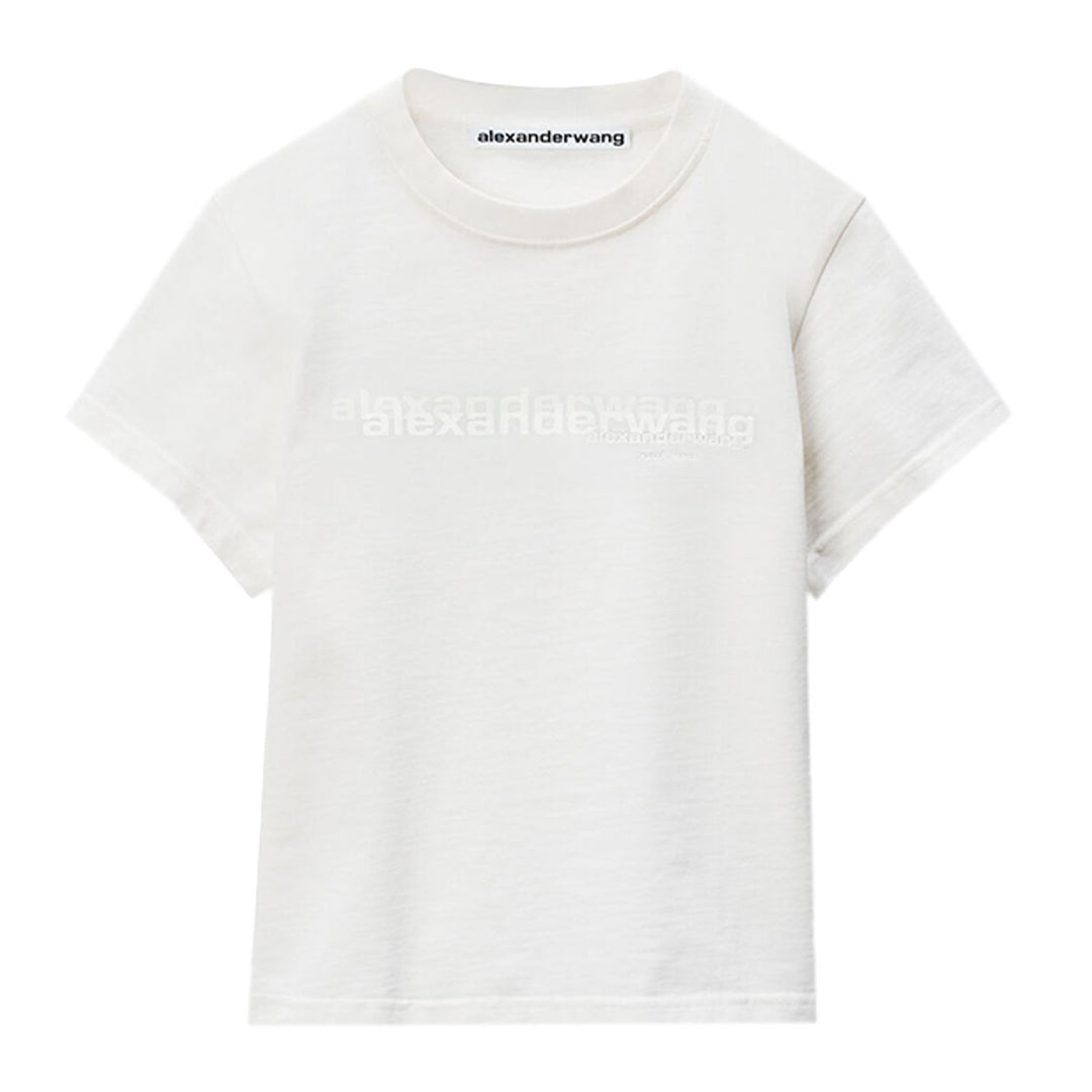 Alexander Wang - ホワイト シュランク ディストレストロゴ tシャツ