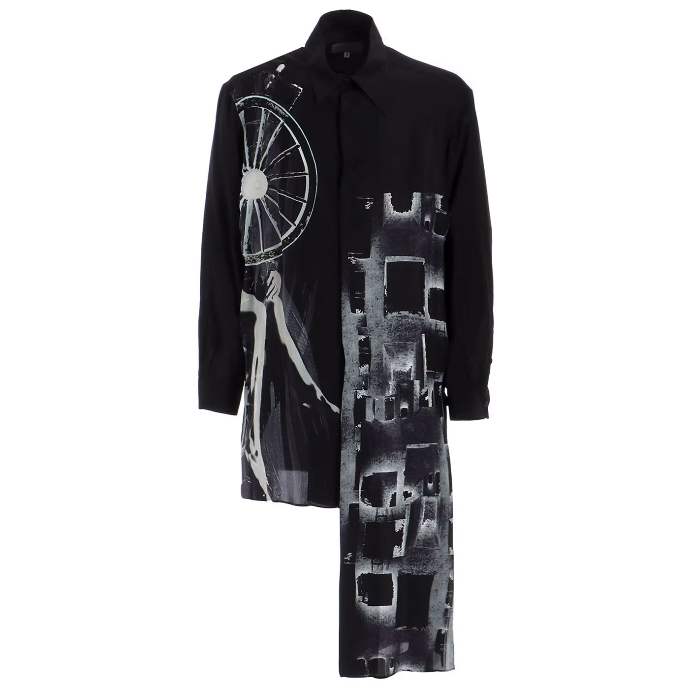 ヨウジヤマモト　WHEEL PRINTED ASYMMETRY BLOUSE WHEEL PRINTED ASYMMETRY BLOUSE | Why are you here?