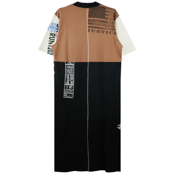 Marine Serre - REGENERATED GRAPHIC T-SHIRT PATCHWORK TUNIC DRESS