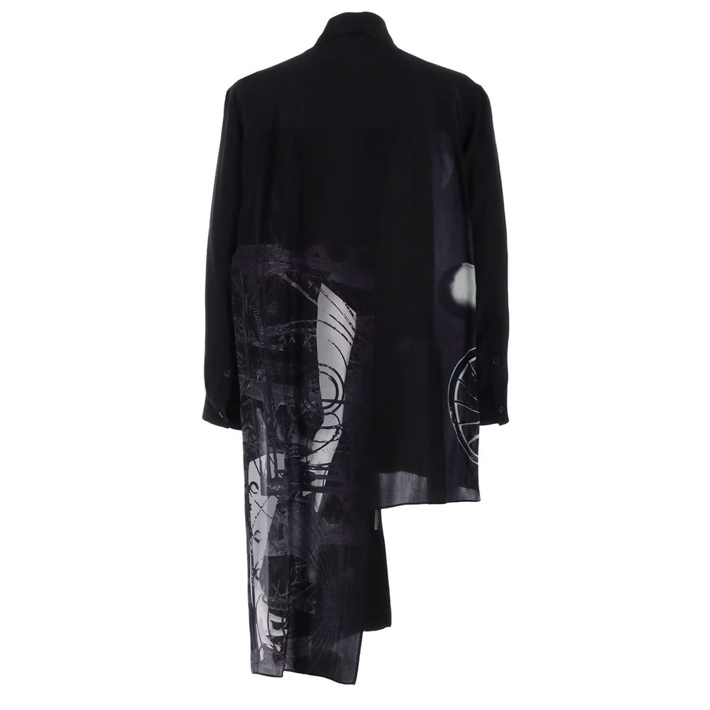 Yohji Yamamoto - WHEEL PRINTED ASYMMETRY BLOUSE
