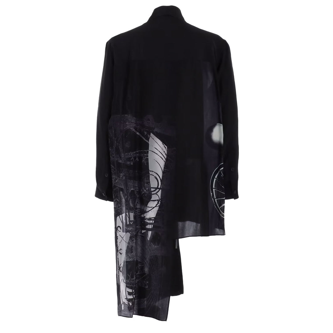 Yohji Yamamoto - WHEEL PRINTED ASYMMETRY BLOUSE