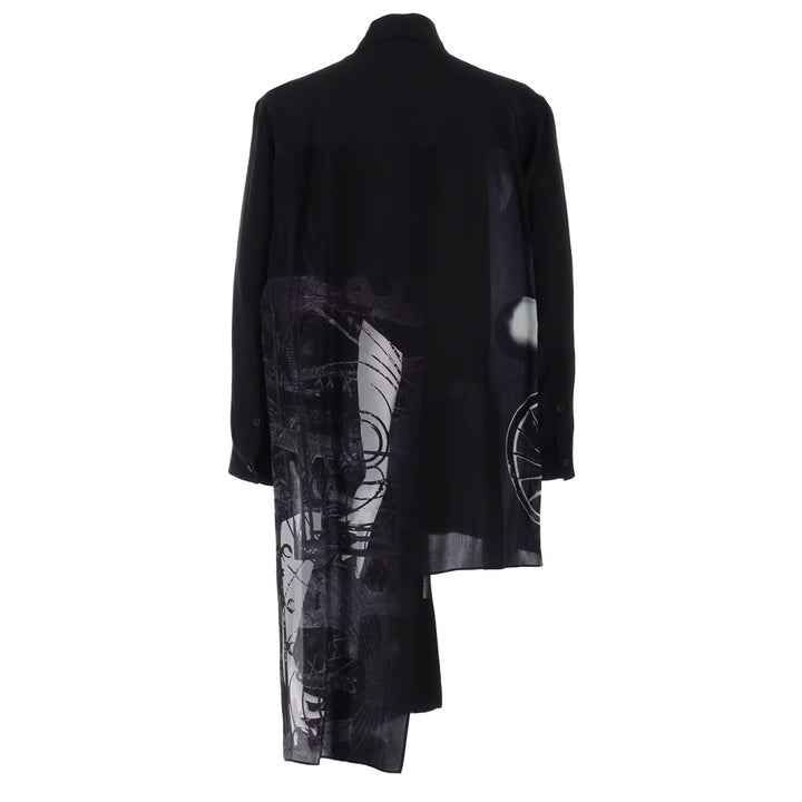 Yohji Yamamoto - WHEEL PRINTED ASYMMETRY BLOUSE