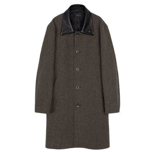 Car Coat in Wool/Leather
