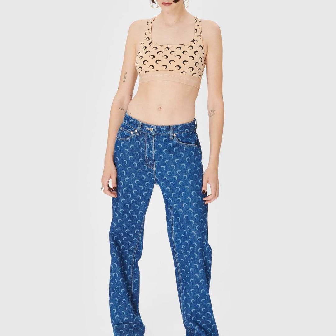 Marine Serre - リサイクルMOONジャージースポーツブラ