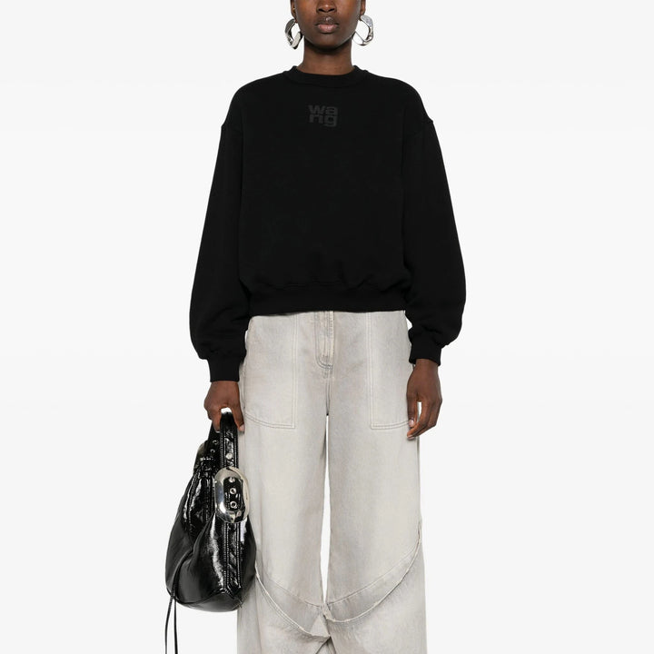 Alexander Wang - ESSENTIAL TERRY CREW SWEATSHIRT W/ PUFF PAINT LOGO