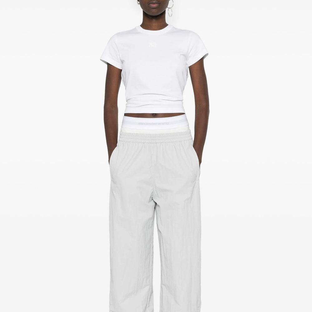 Alexander Wang - コットンジャージー ロゴ シュランケン Tシャツ