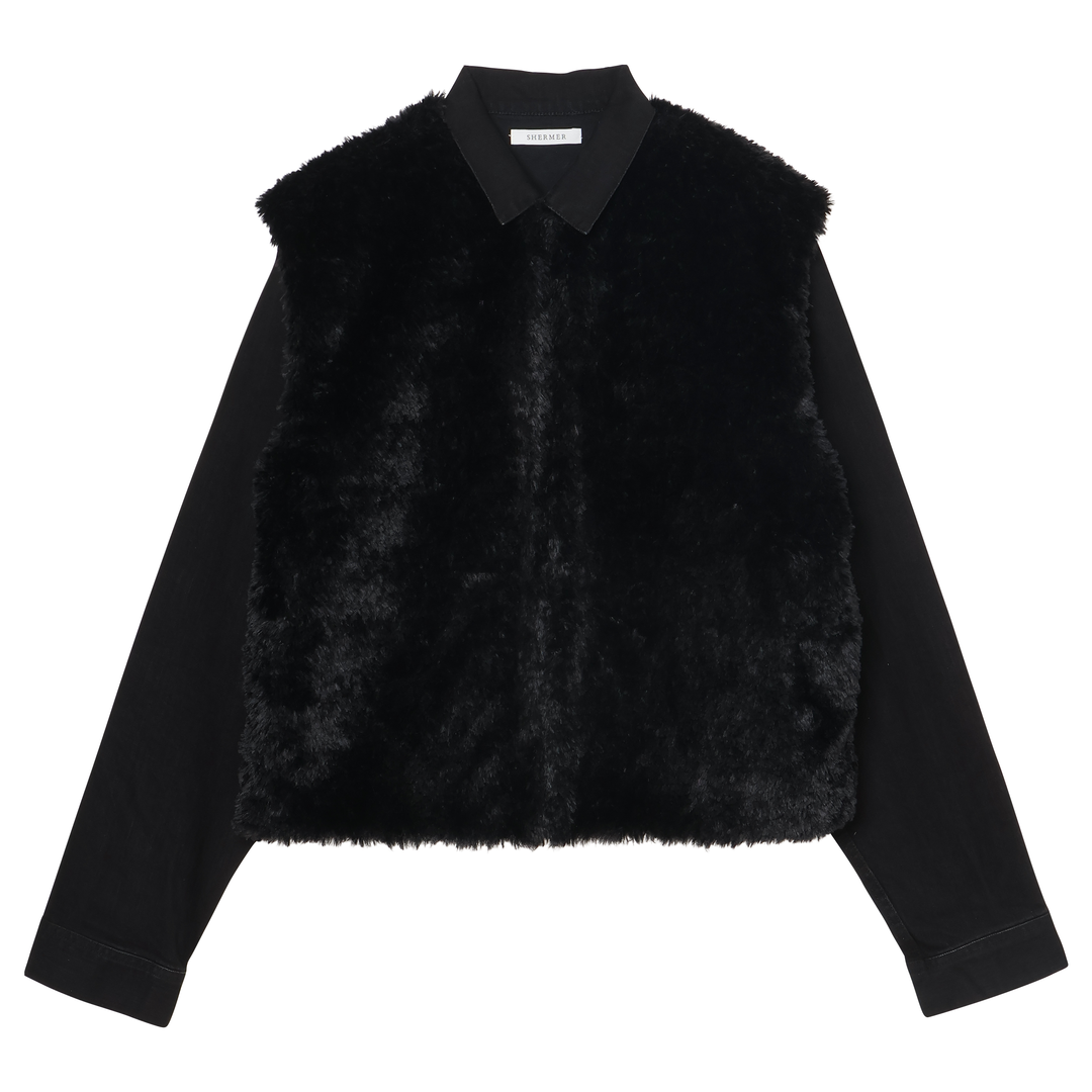 SHERMER - Faux Fur Denim Jacket