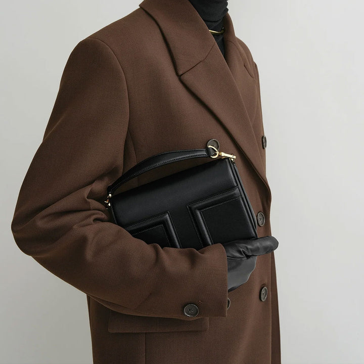 TOTEME - Mini T-Flap leather bag black