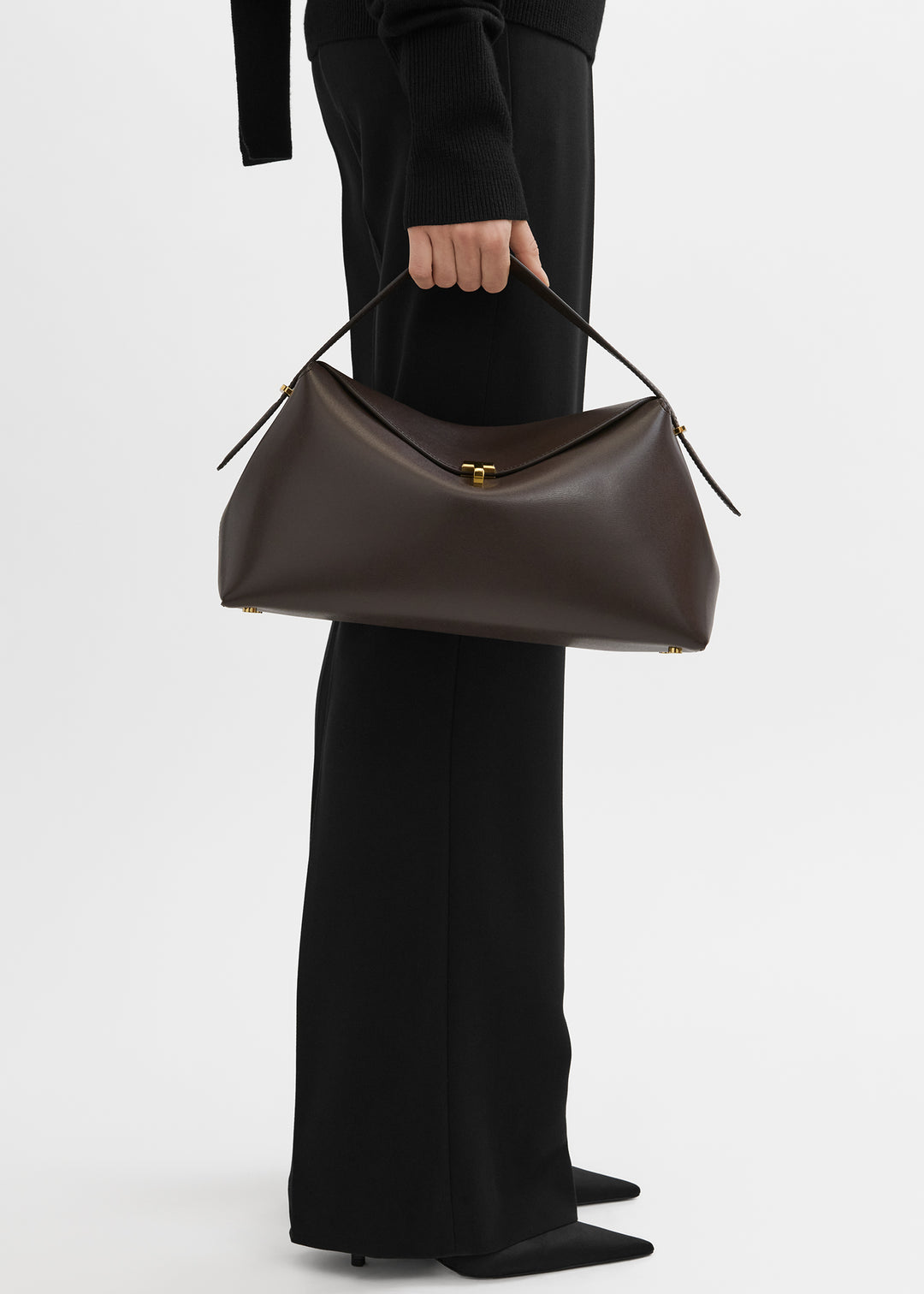 T-Lock leather top handle bark