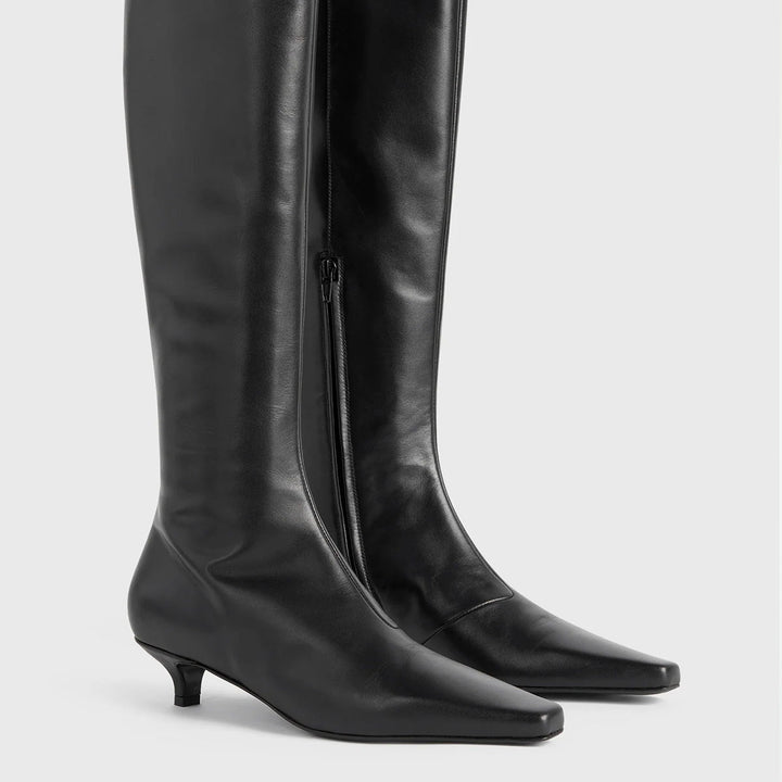 TOTEME - The Slim Knee-High Boot black
