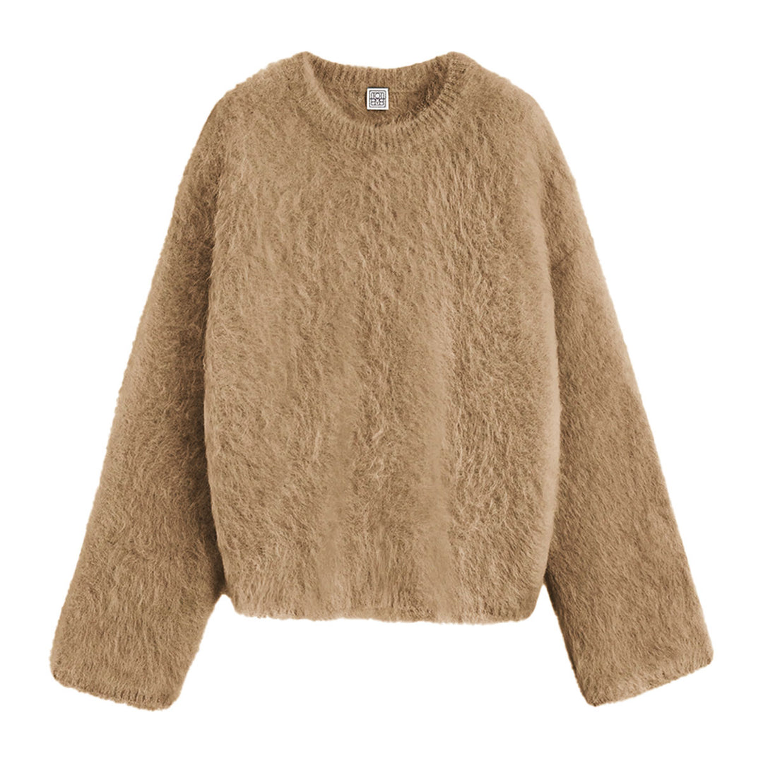 TOTEME - Boxy alpaca knit camel melange
