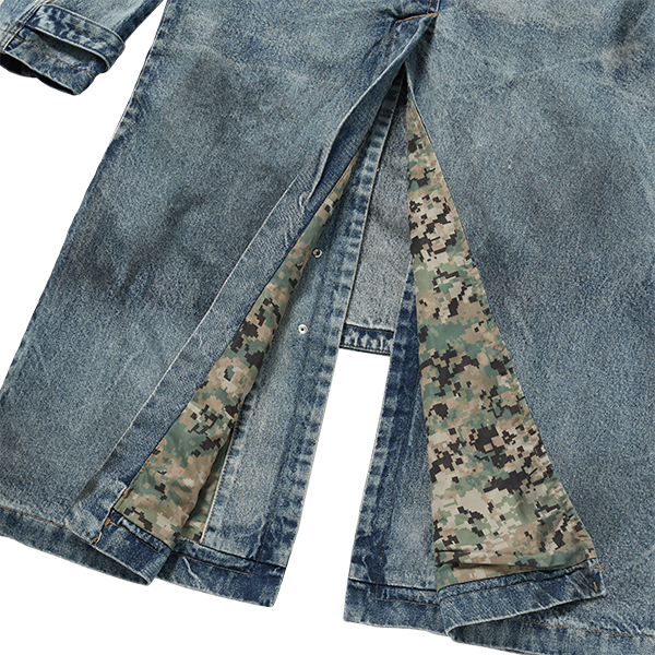 THUG CLUB - Bio Soldier Denim Trench Coat