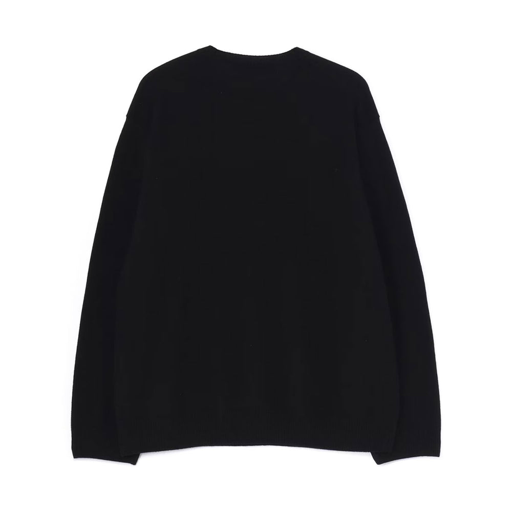 Ys for men - ROUND NECK INTARSIA KNIT WITH "Y's for men" LOGO