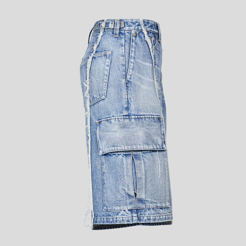 VUJADE - DAX SELVEDGE AFFIX CARGO SHORTS IN DENIM