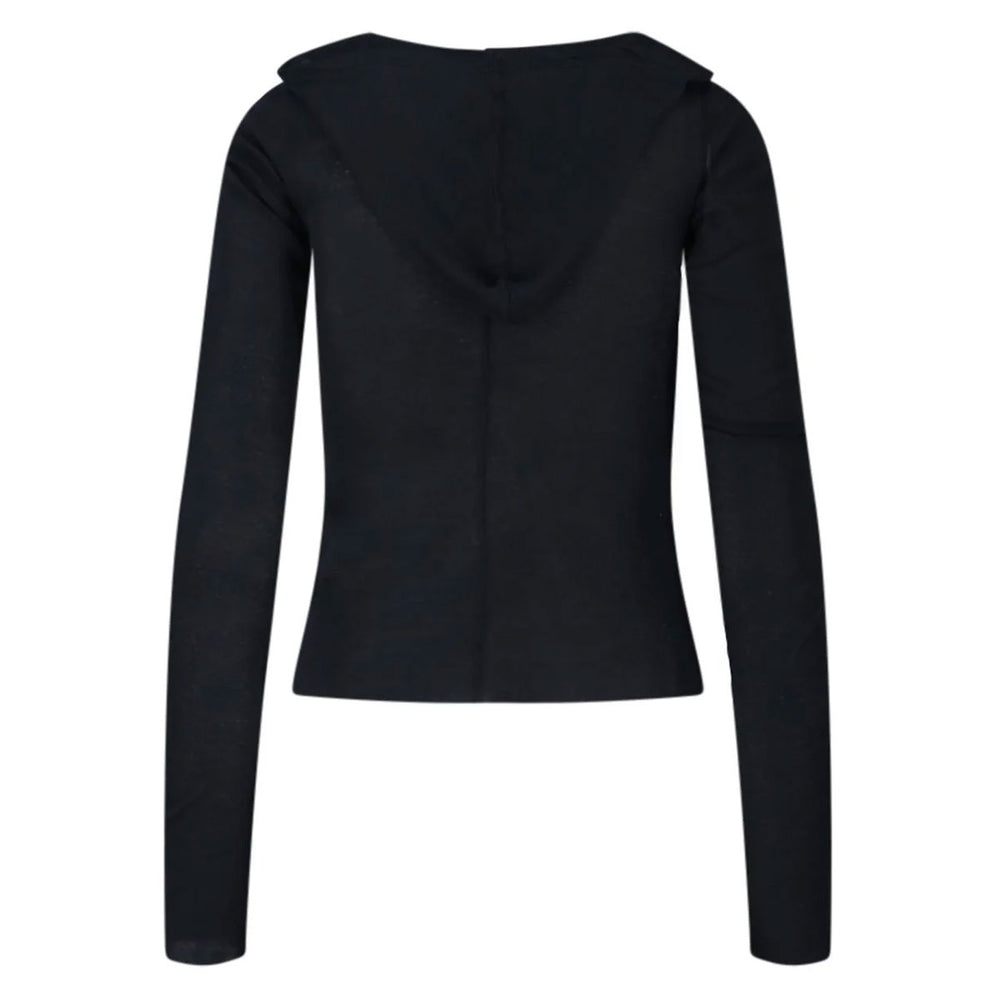 Rick Owens - CROPPED HOODED RIB LS T