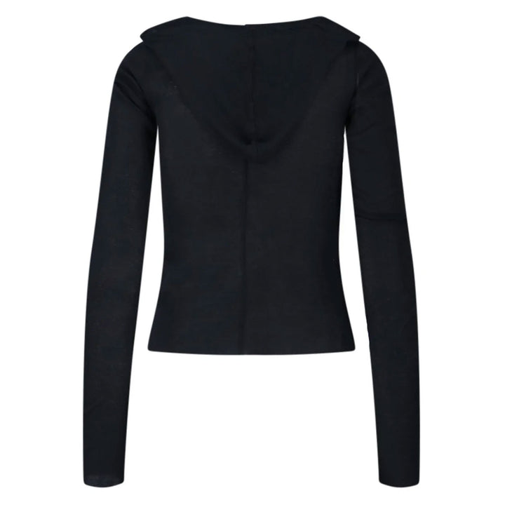 Rick Owens - CROPPED HOODED RIB LS T