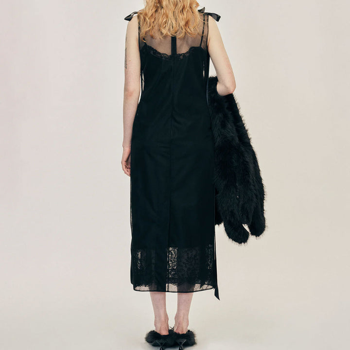 Simone Rocha - Sheer Bow Ribbon Tail Dress