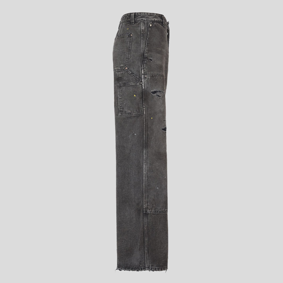 VUJADE - GUNTHER DESTROYED DOUBLE-KNEE PANTS IN BRUSHED COTTON