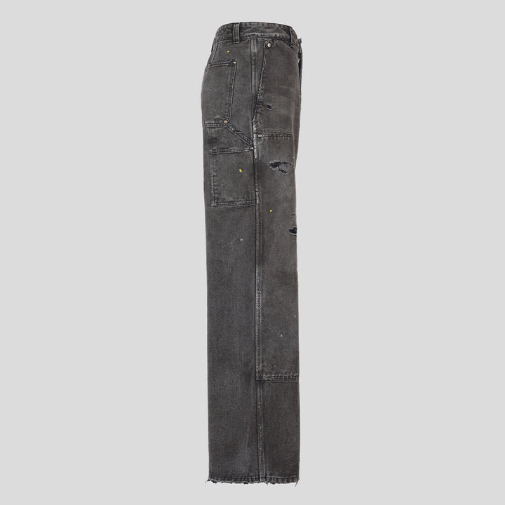 VUJADE - GUNTHER DESTROYED DOUBLE-KNEE PANTS IN BRUSHED COTTON