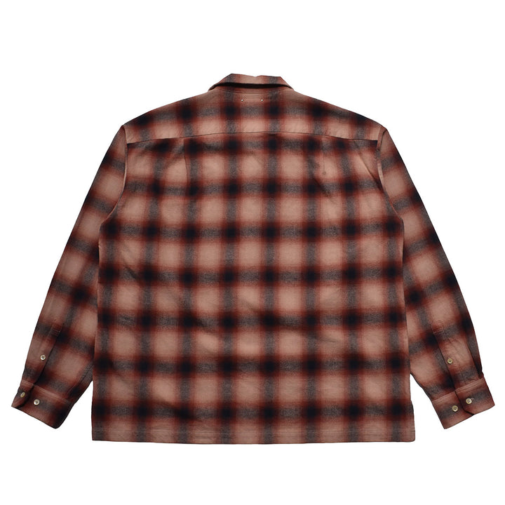 C. Flannel Ombre Open Collar Shirt