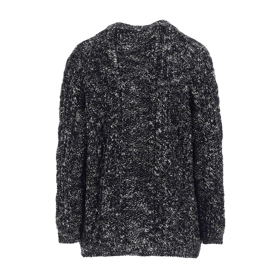 Aran Knit V-Neck Cardigan