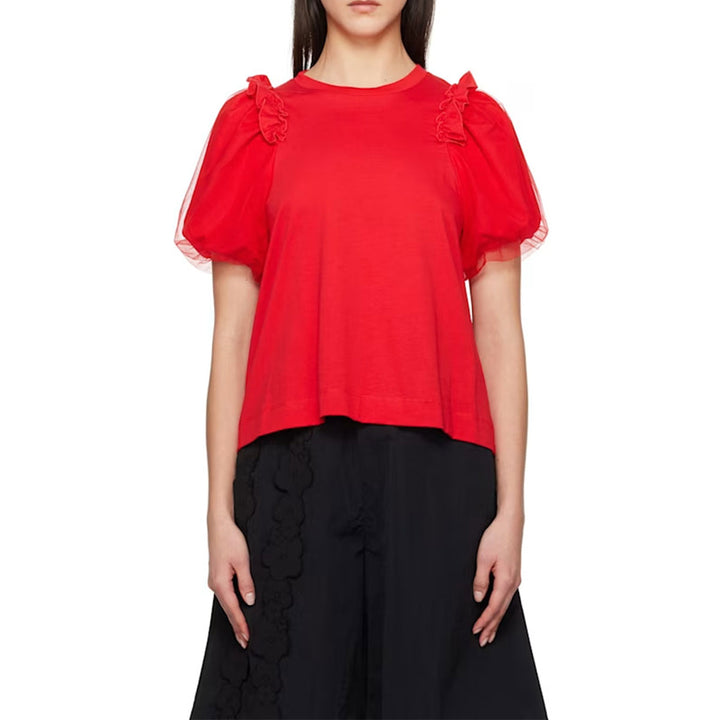 Simone Rocha - Puff Sleeve Frill T-shirt w/turbo